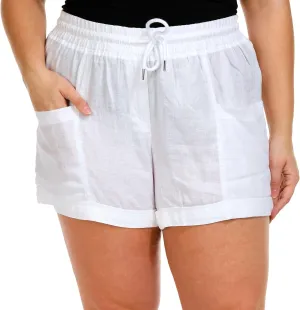 Rafaella Women's Seamed Linen Drawstring Short