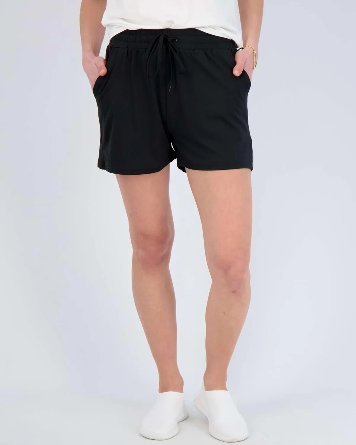 Real Essentials 3 Pack: Womens Ultra-Soft Athletic Lounge Casual Sweat Shorts with Pockets (Available in Plus Size)