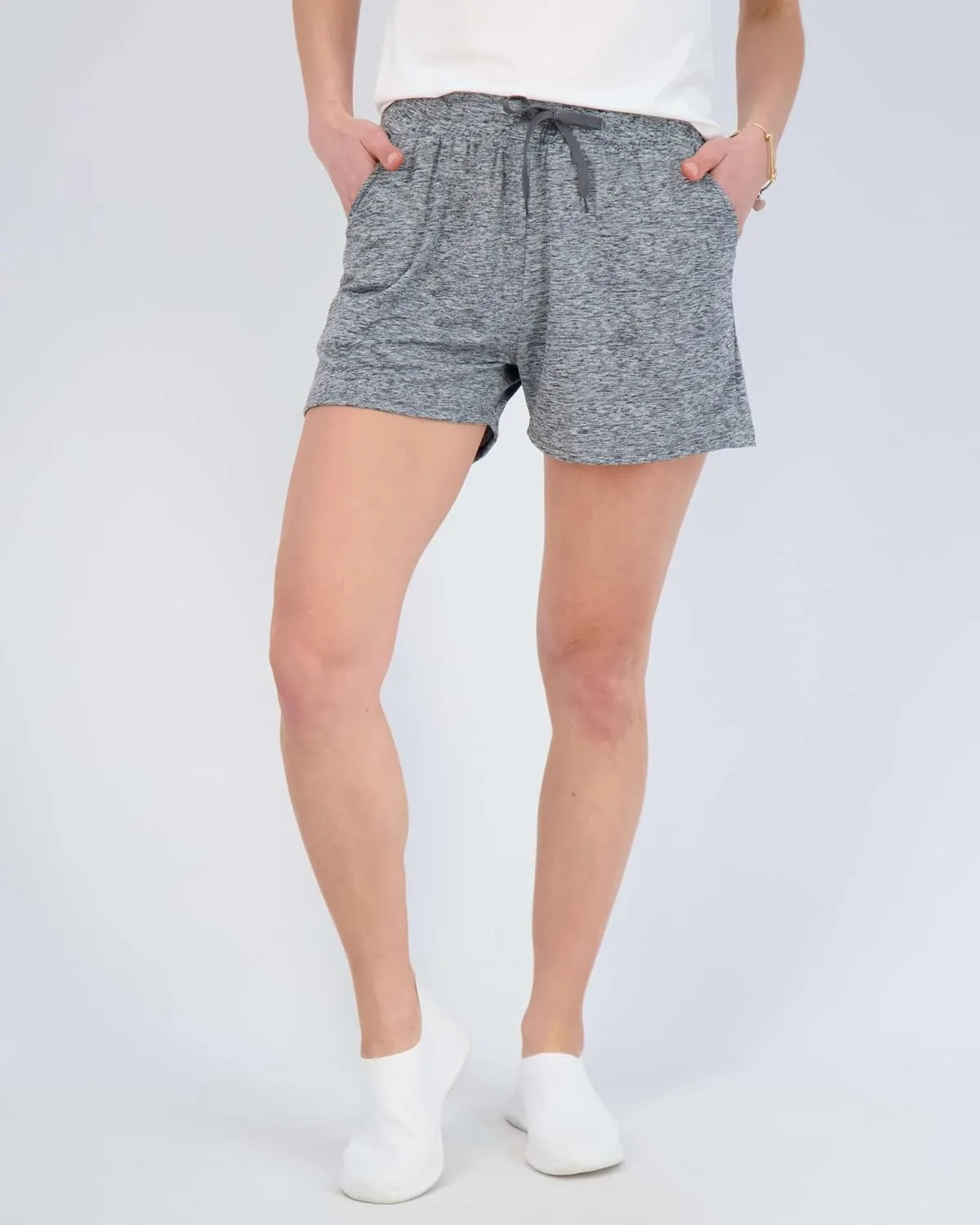 Real Essentials 3 Pack: Womens Ultra-Soft Athletic Lounge Casual Sweat Shorts with Pockets (Available in Plus Size)