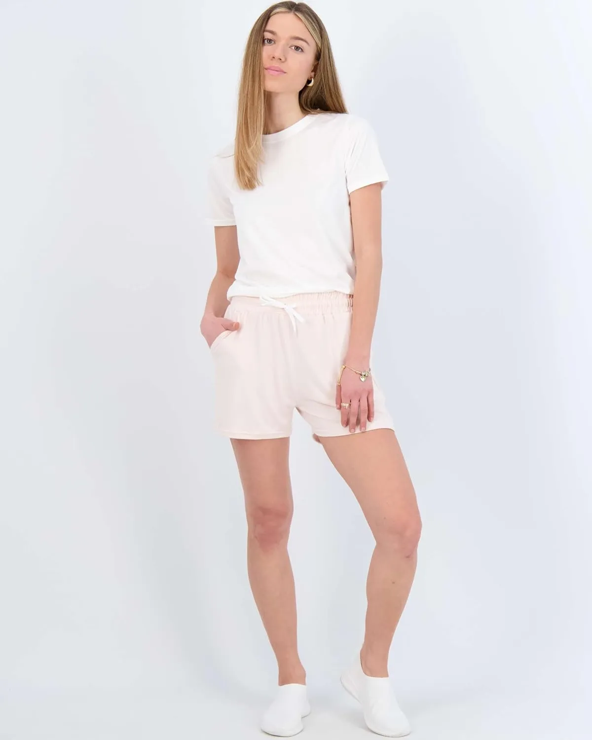 Real Essentials 3 Pack: Womens Ultra-Soft Athletic Lounge Casual Sweat Shorts with Pockets (Available in Plus Size)