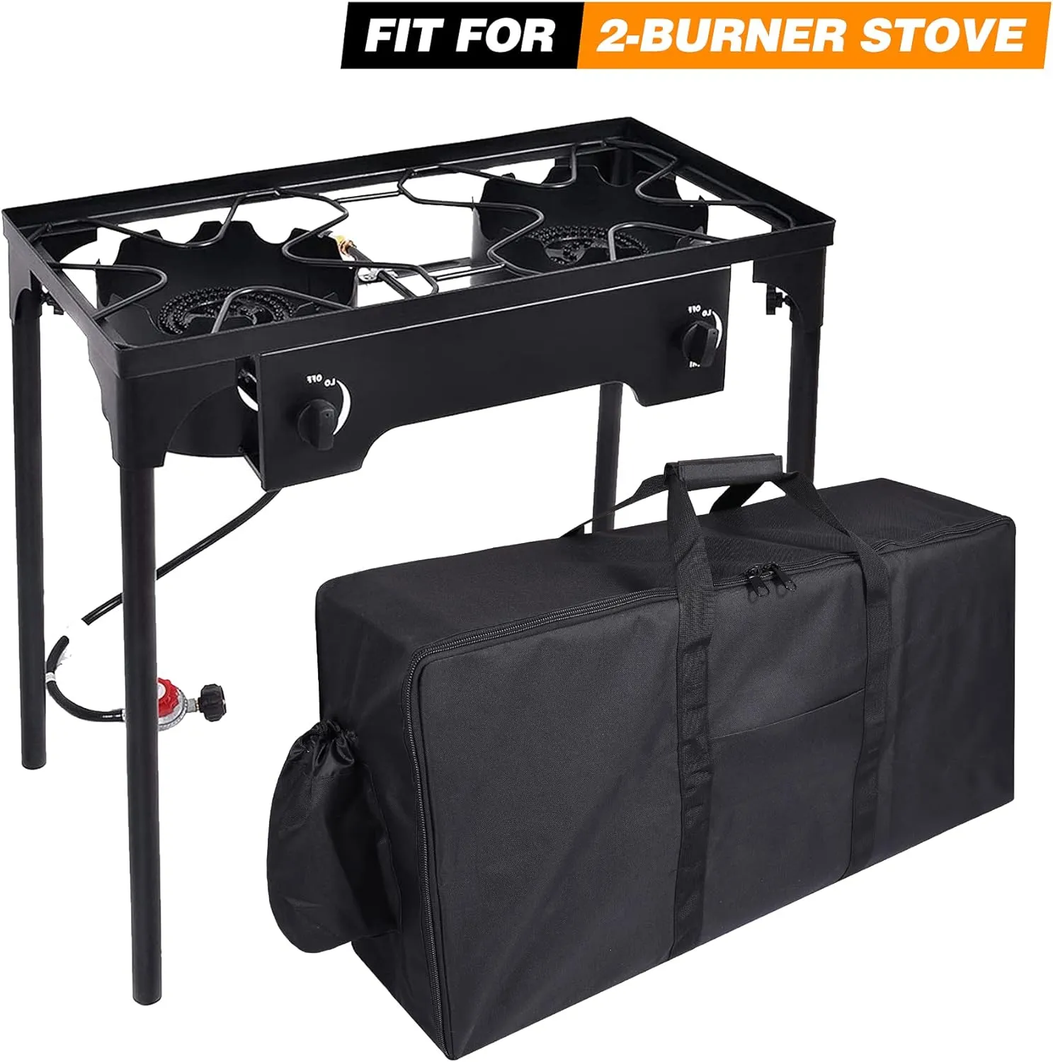 REDCAMP Camp Stove Burner Carry Bag for 2 Burner Stove, Large Stove Carry Case for Double Burner Stove Gas Grill Accessories, 34.5" L x 9" W x 16.5" H