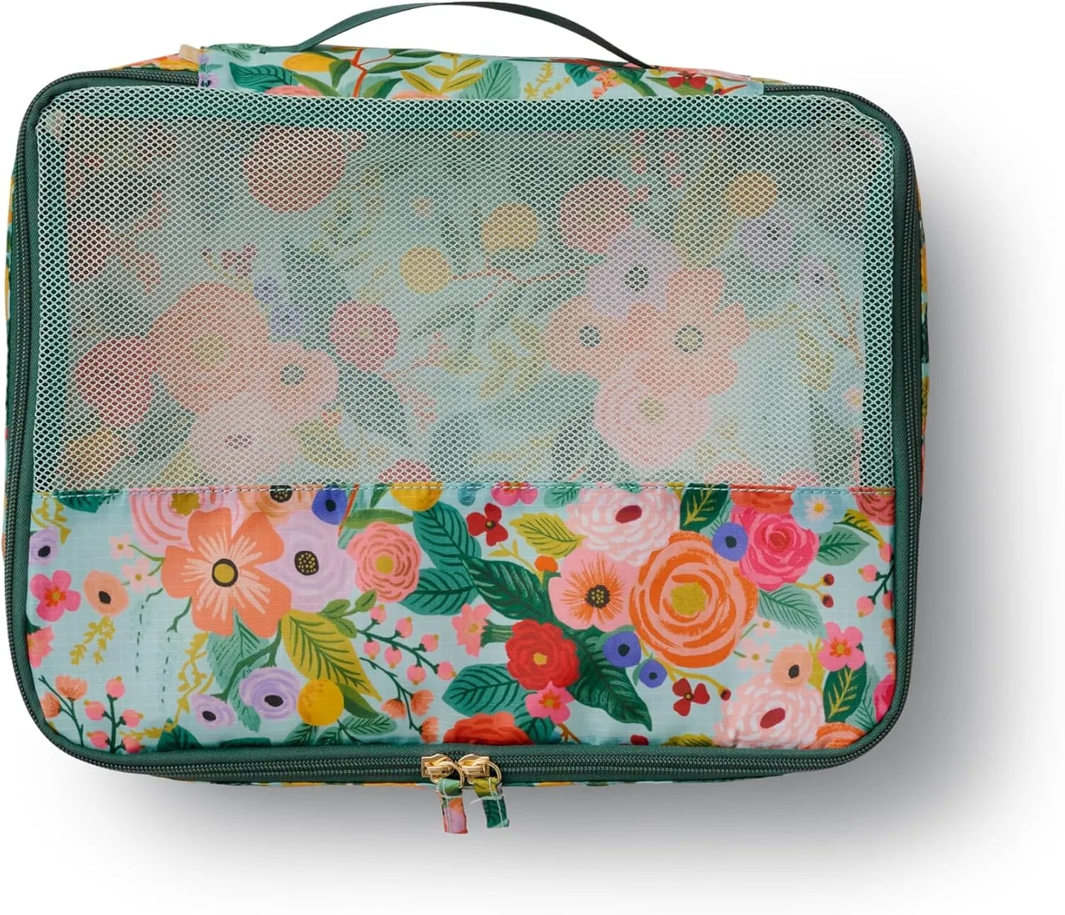 RIFLE PAPER CO. 3 Set Compression Packing Cubes with Zipper Pull & Laundry Bag | Organizer Travel Essentials for Luggage/Suitcase | Garden Party Pattern