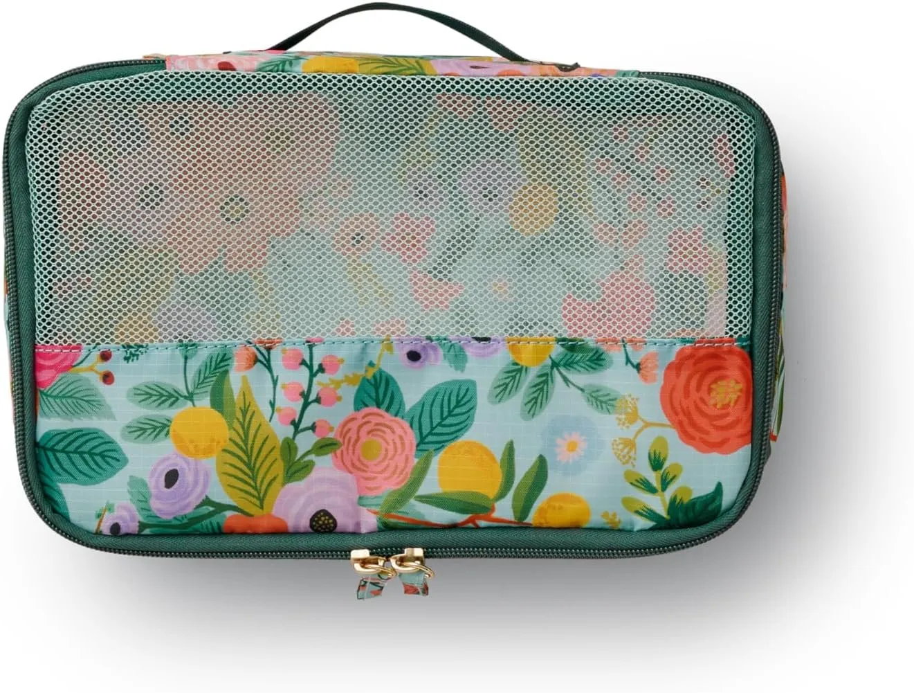 RIFLE PAPER CO. 3 Set Compression Packing Cubes with Zipper Pull & Laundry Bag | Organizer Travel Essentials for Luggage/Suitcase | Garden Party Pattern