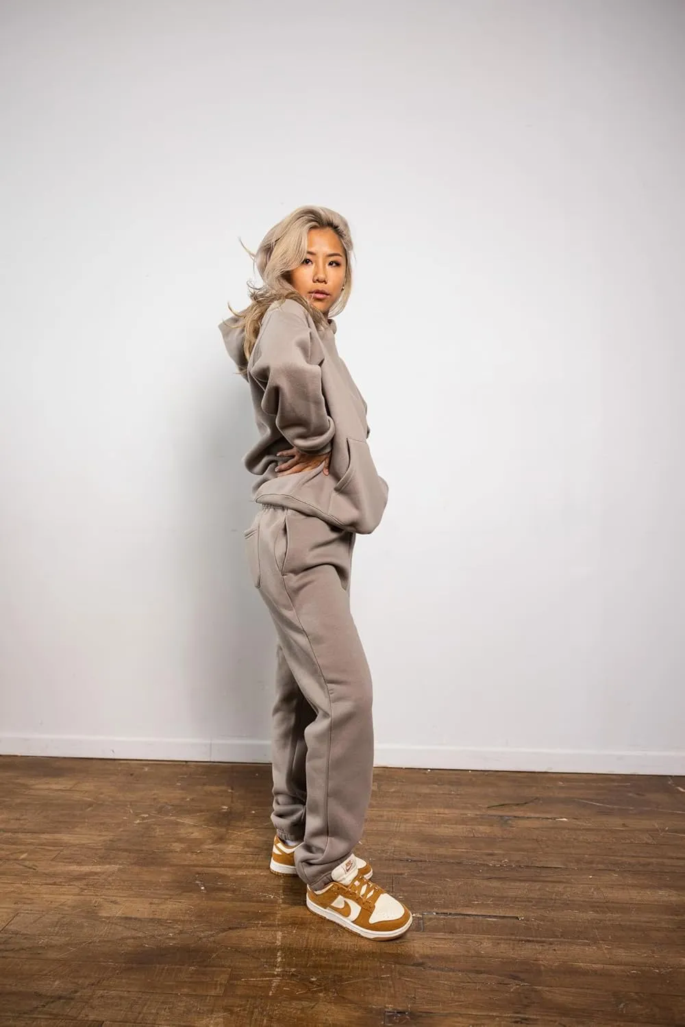 RIFLESSI Men's Women's Premium Heavyweight Cotton Fleece 2 Piece Hoodie Pullover Jogger Sweatsuit Tracksuit Set