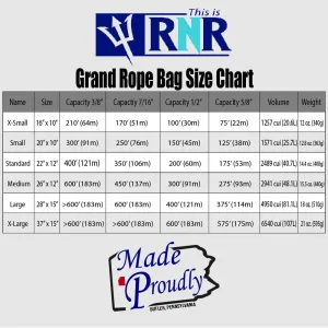 Rock-N-Rescue Grand Rope Bag with Drawstring Closure | Heavy-Duty Gear Bag for Rope Storage & Transport, Abrasion-Resistant Material | Carry Essential Tools & Supplies - Made in USA
