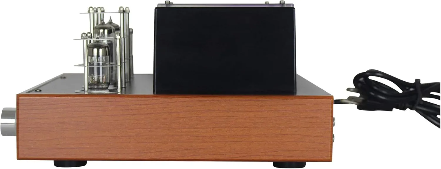 Rockville BluTube WD 70W Tube Amplifier Home Theater Stereo Receiver with Bluetooth, HDMI & Optical, Silver & Wood Finish - Perfect for Audiophile Music, Home Theater & Gaming