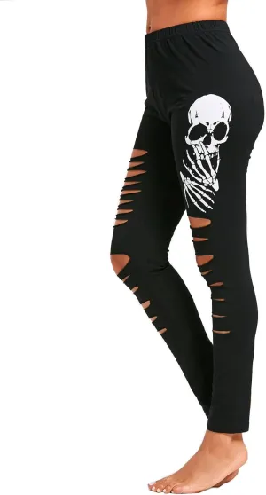Roshop Women's Elastic Drawstring Funny Holiday Leggings
