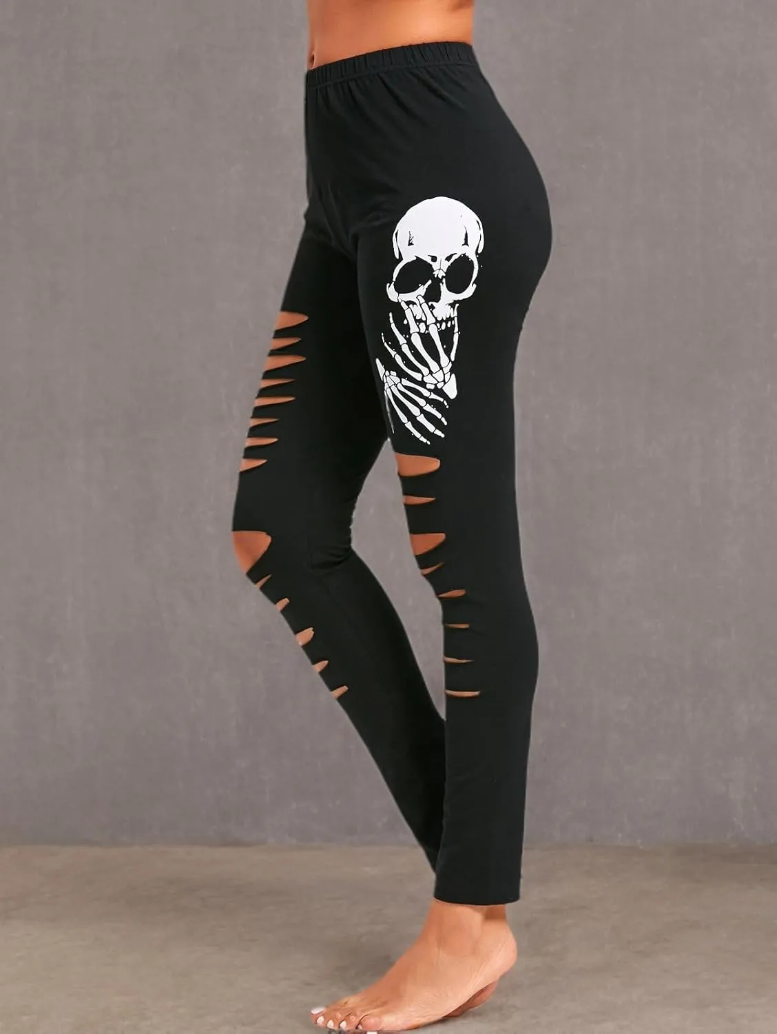Roshop Women's Elastic Drawstring Funny Holiday Leggings