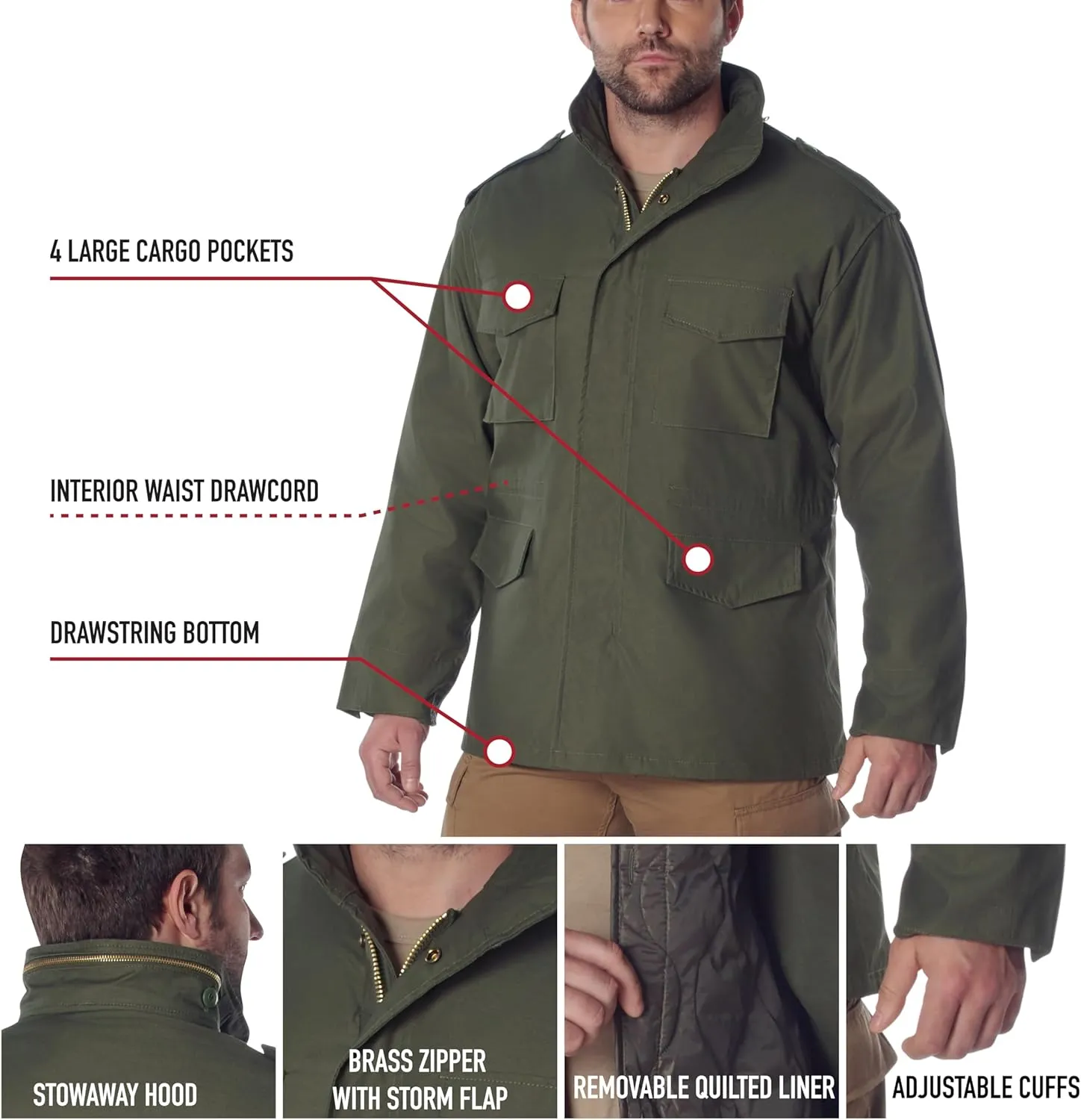 Rothco Camo M-65 Field Jacket - Weather Ready Durability
