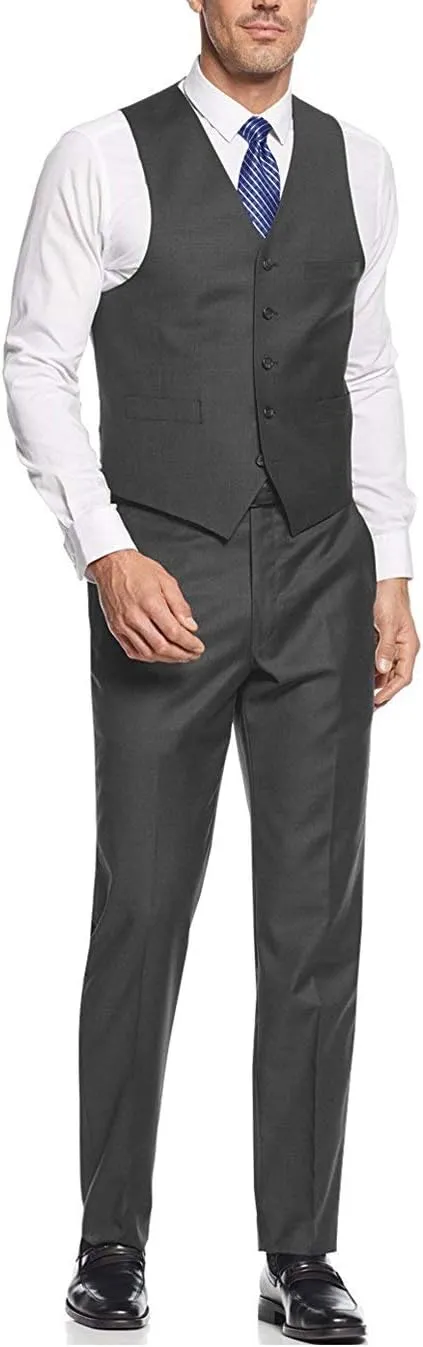 Salvatore Exte Men's Vested Three Piece Suit Blazer Jacket Dress Vest Plus Pant