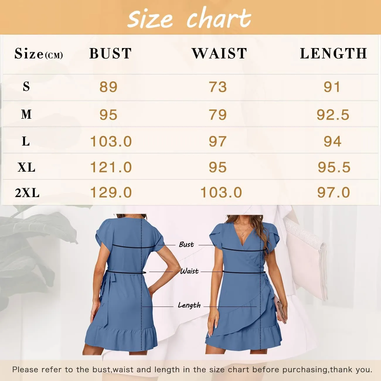 SAMPEEL Summer V Neck Wrap Petal Sleeve Short Dress with Belt for Women