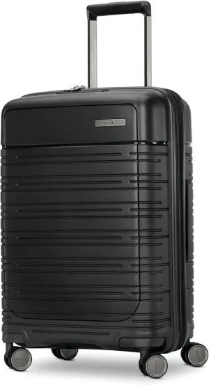 Samsonite Elevation Plus - Carry-On Hardside Luggage with QuickEntry™ Front Compartment - Scratch Resistant Polypropylene Shell, AirTag Holder, TSA Lock, Airline Approved - Triple Black