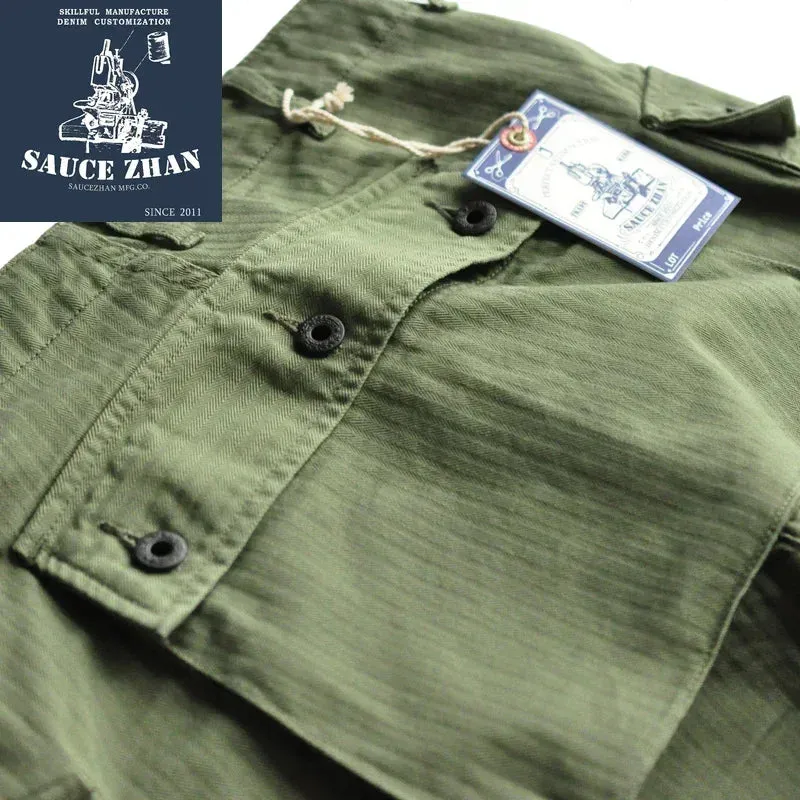 SauceZhan USMC P44 HBT U.S. Army Trousers VINTAGE Trousers Military Style Military Pants Men's Pants & Capris Herringbone