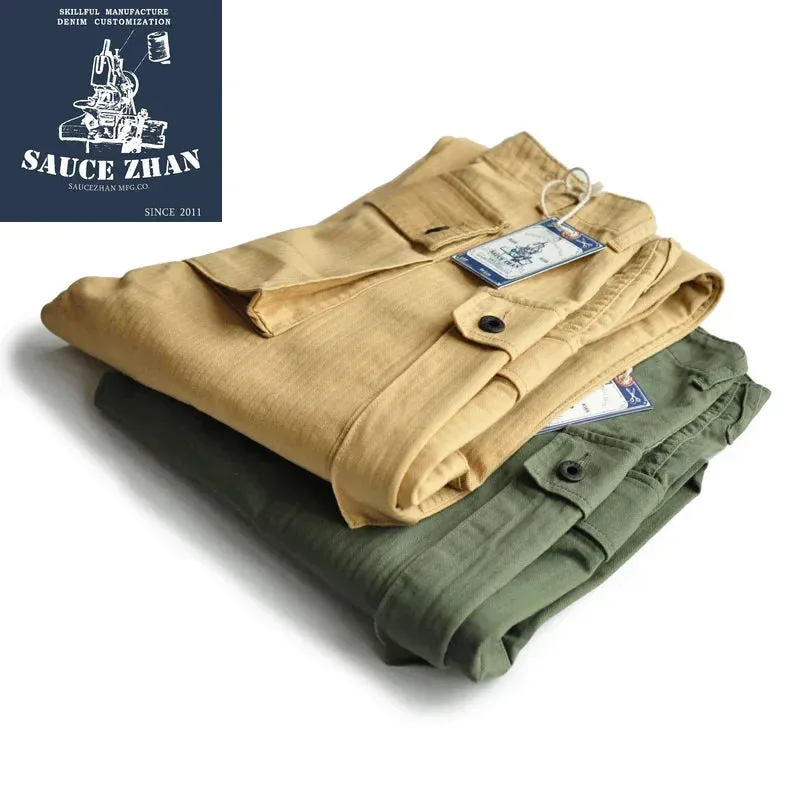 SauceZhan USMC P44 HBT U.S. Army Trousers VINTAGE Trousers Military Style Military Pants Men's Pants & Capris Herringbone