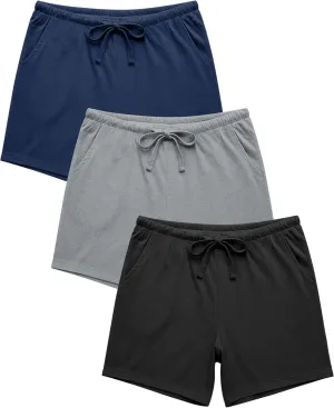 Sexy Basics Women's Multi -Pack Cotton Sleep Pajama Shorts with Pockets & Drawstring