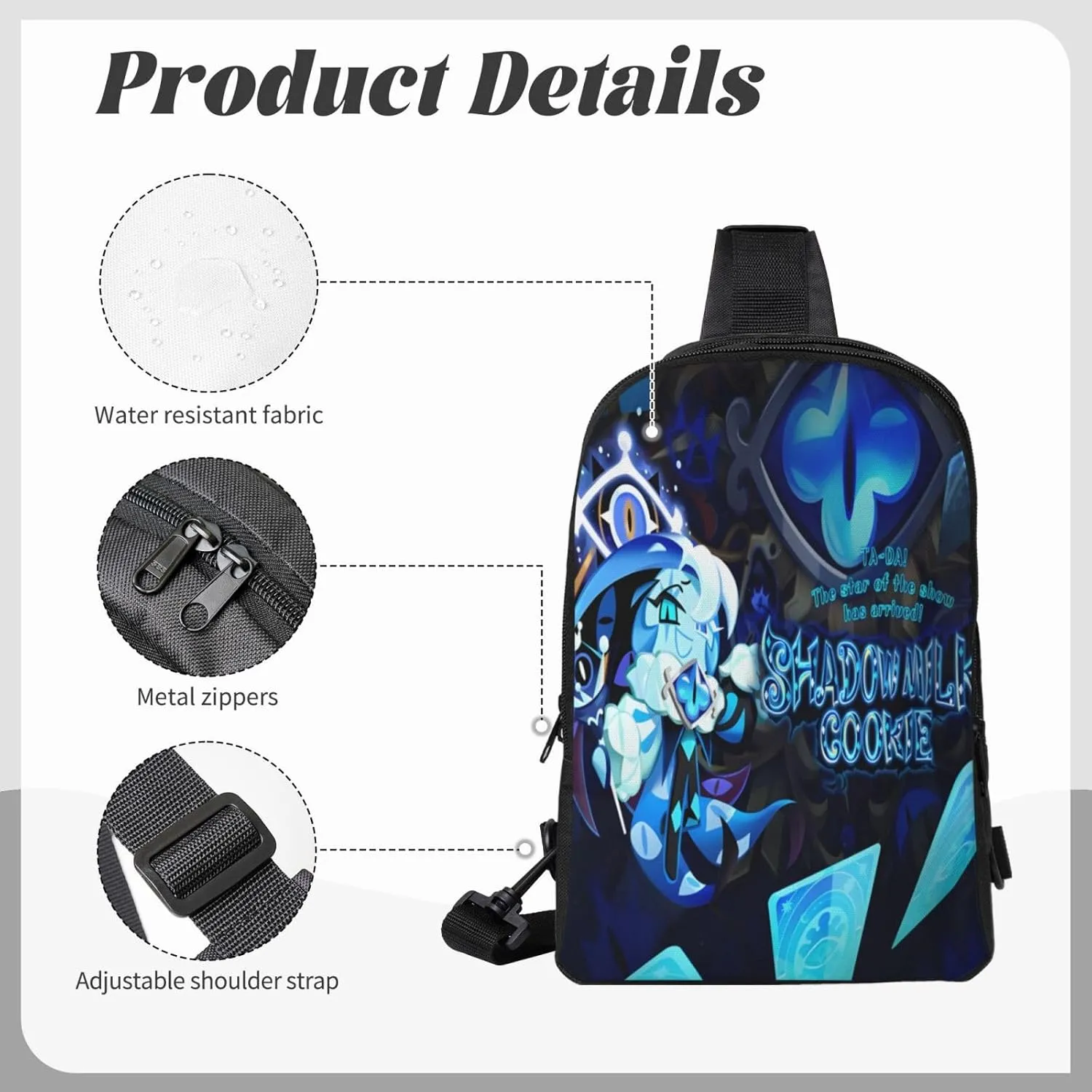Shadow Milk Cookie Cartoon Print Children'S Sports Casual Fashion Crossbody Bag, Chest Bag