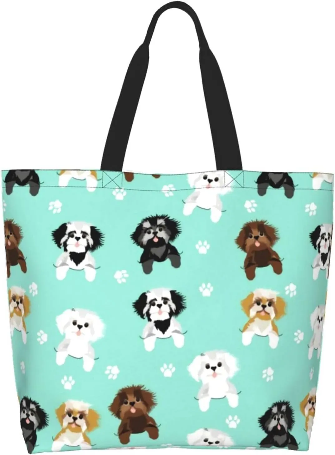 Shih Tzu Cute Shih Tsu Dog Mint Tote Bag Shopping Bag Portable Handbags Tote Shoulder Bucket Bags for Women