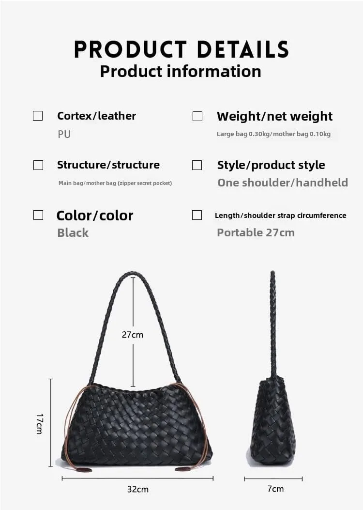 Shoulder Bag, Made of Textured PU Fabric, Chic Plaid Design, Ample Interior Space, Perfect for Everyday Use or Travel