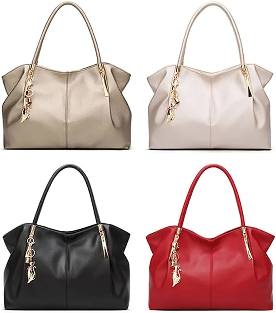 Shoulder Bags PU Leather Women Bags Top-Handle Bag Ladies Shoulder Bags for Women Women Handbags(Beige)