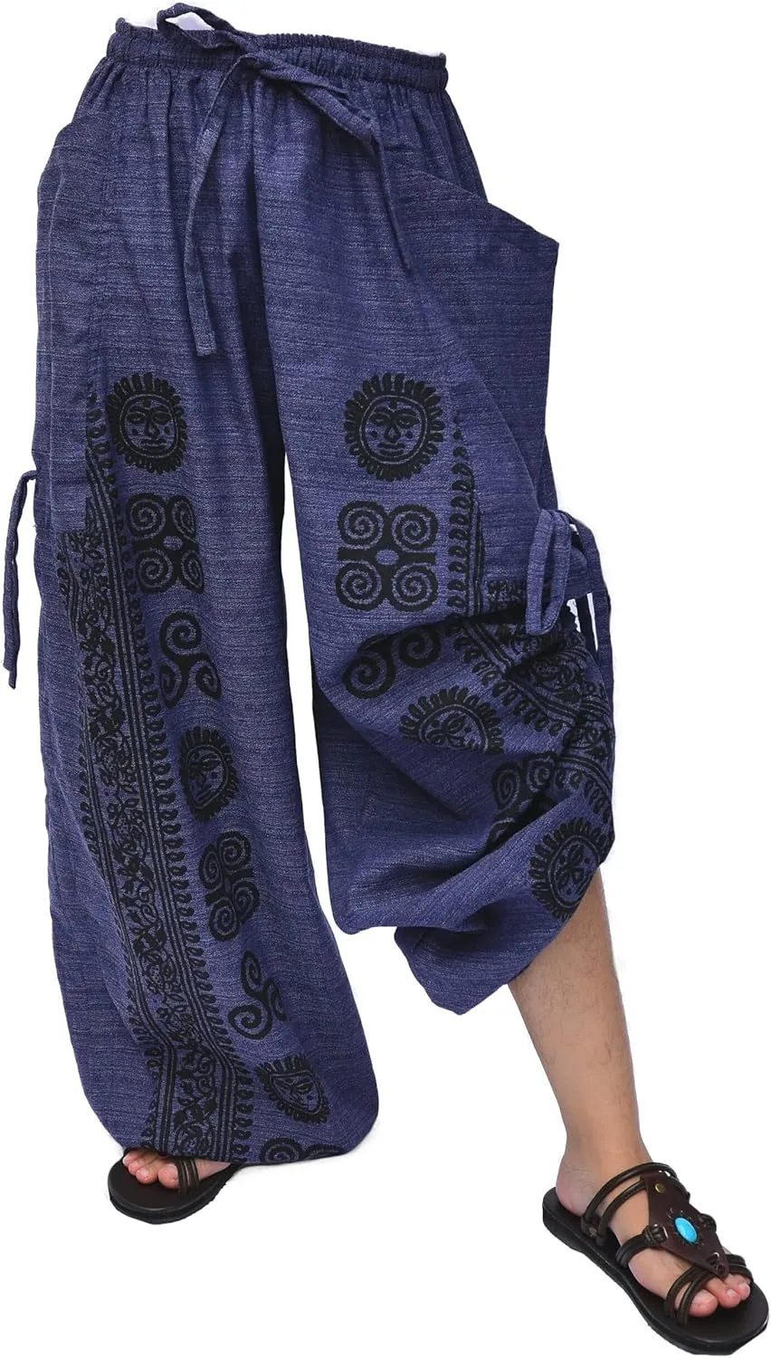 Siamrose Casual Yoga Harem Pants Men Women Baggy Lounge Trousers, 2 Pockets Adjustable Length