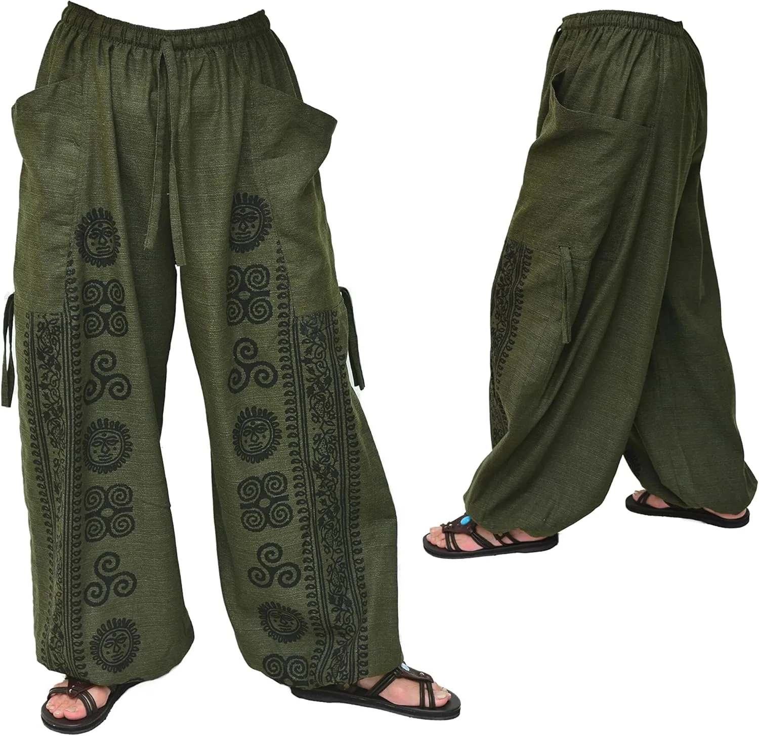 Siamrose Casual Yoga Harem Pants Men Women Baggy Lounge Trousers, 2 Pockets Adjustable Length