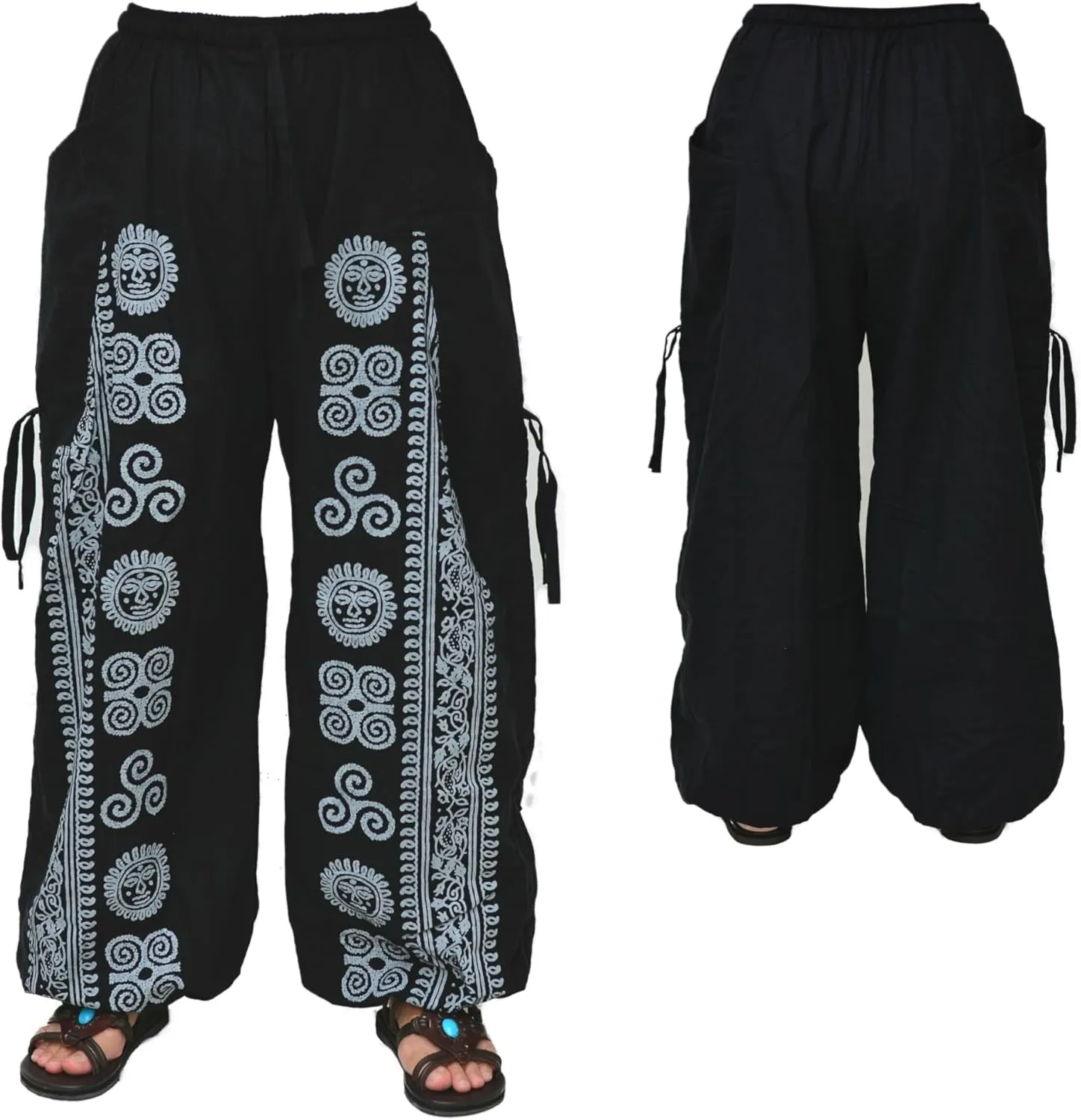 Siamrose Yoga Harem Pants Men Women Baggy Casual Lounge Trousers Adjustable Length 2 Pockets