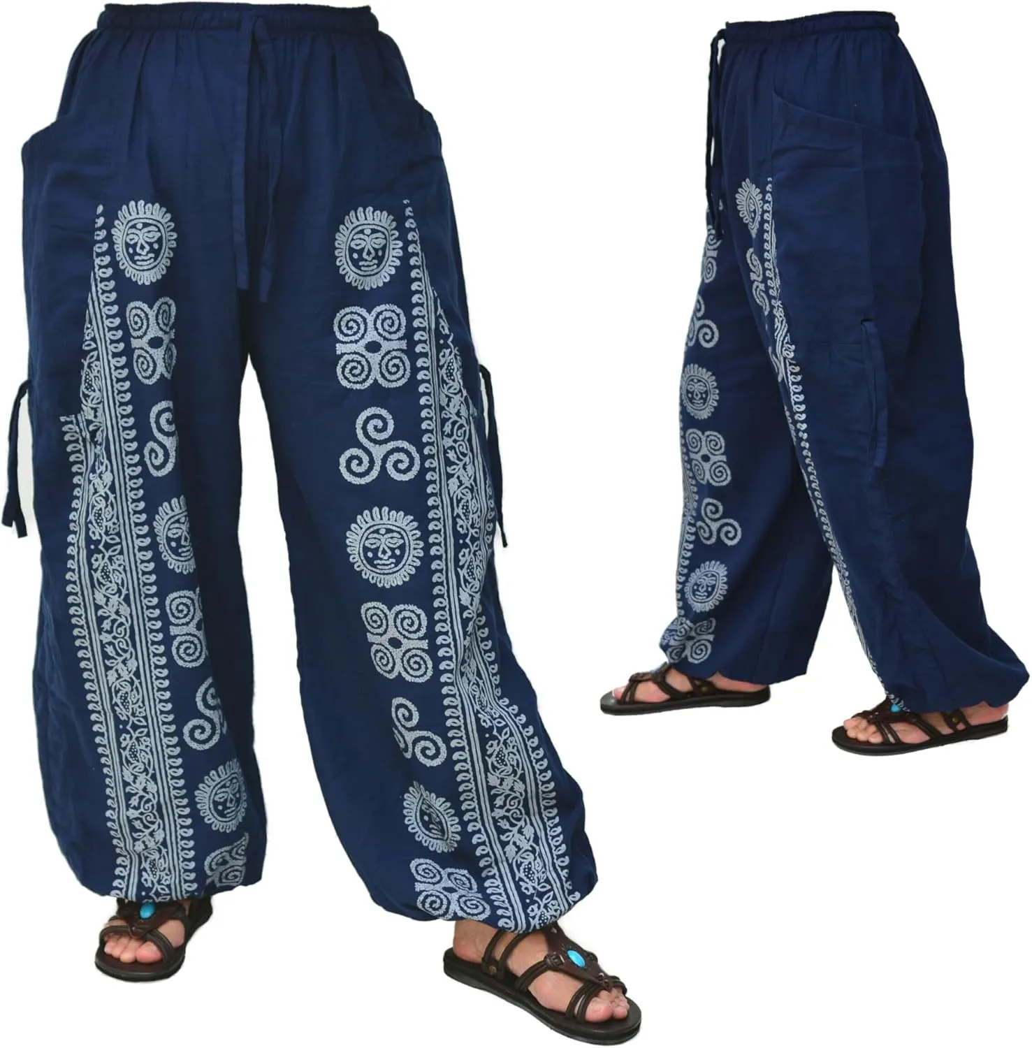 Siamrose Yoga Harem Pants Men Women Baggy Casual Lounge Trousers Adjustable Length 2 Pockets