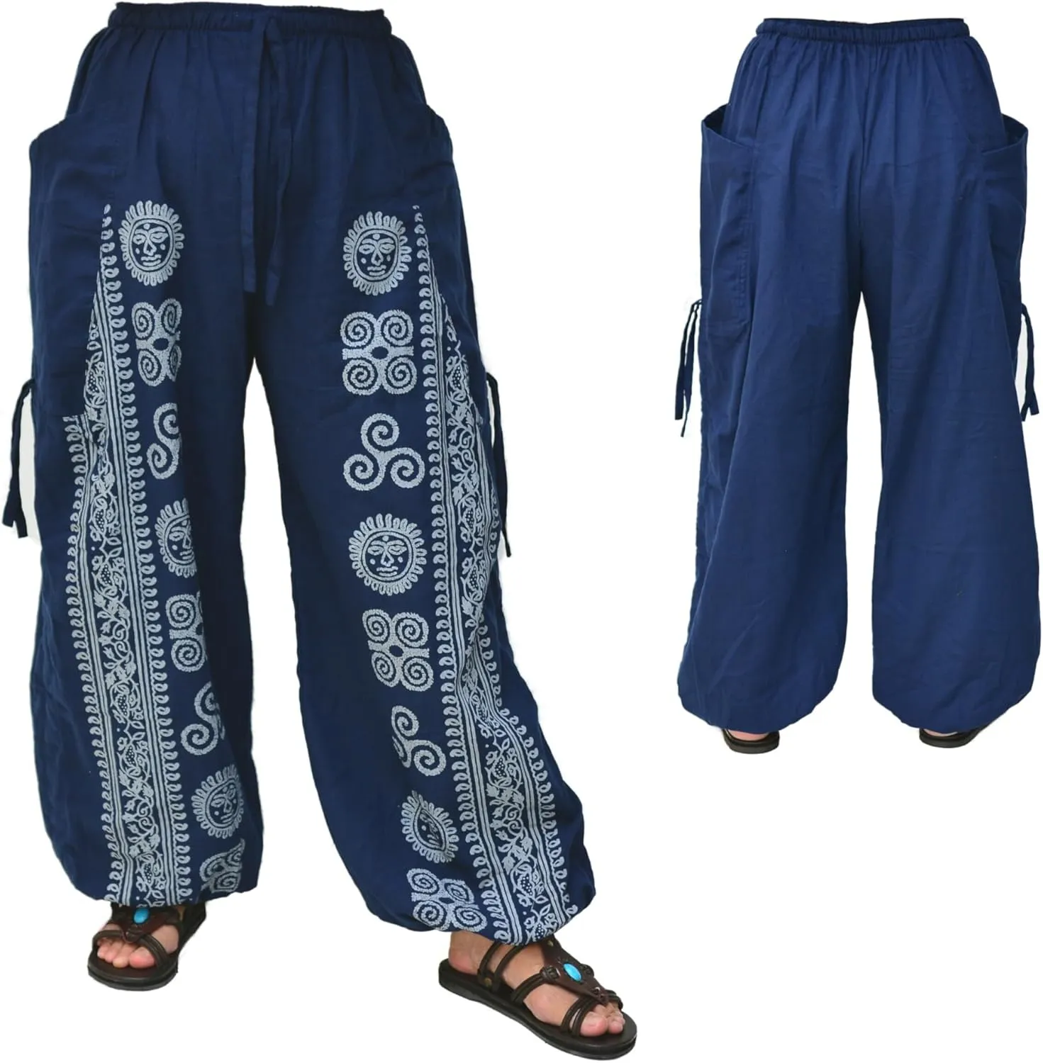 Siamrose Yoga Harem Pants Men Women Baggy Casual Lounge Trousers Adjustable Length 2 Pockets
