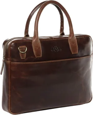 SID & VAIN laptop bag BOSTON Large business office work shoulder bag laptop case real leather portable computer briefcase