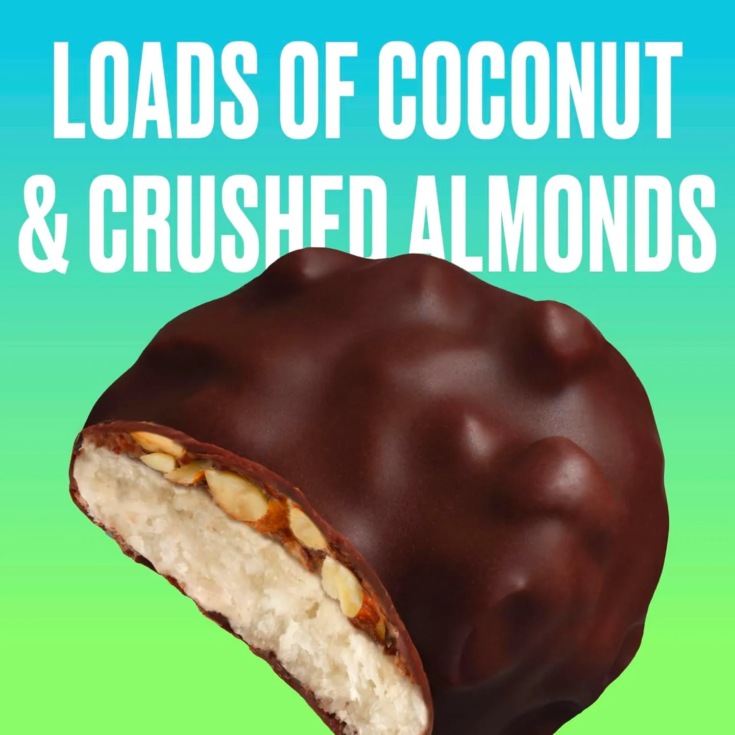 SkinnyDipped Dark Chocolate Coconut Almond Bites, Low Sugar Chocolate Coconut Bar, 3oz Resealable Bags, Pack of 4 (24 Bites Total)