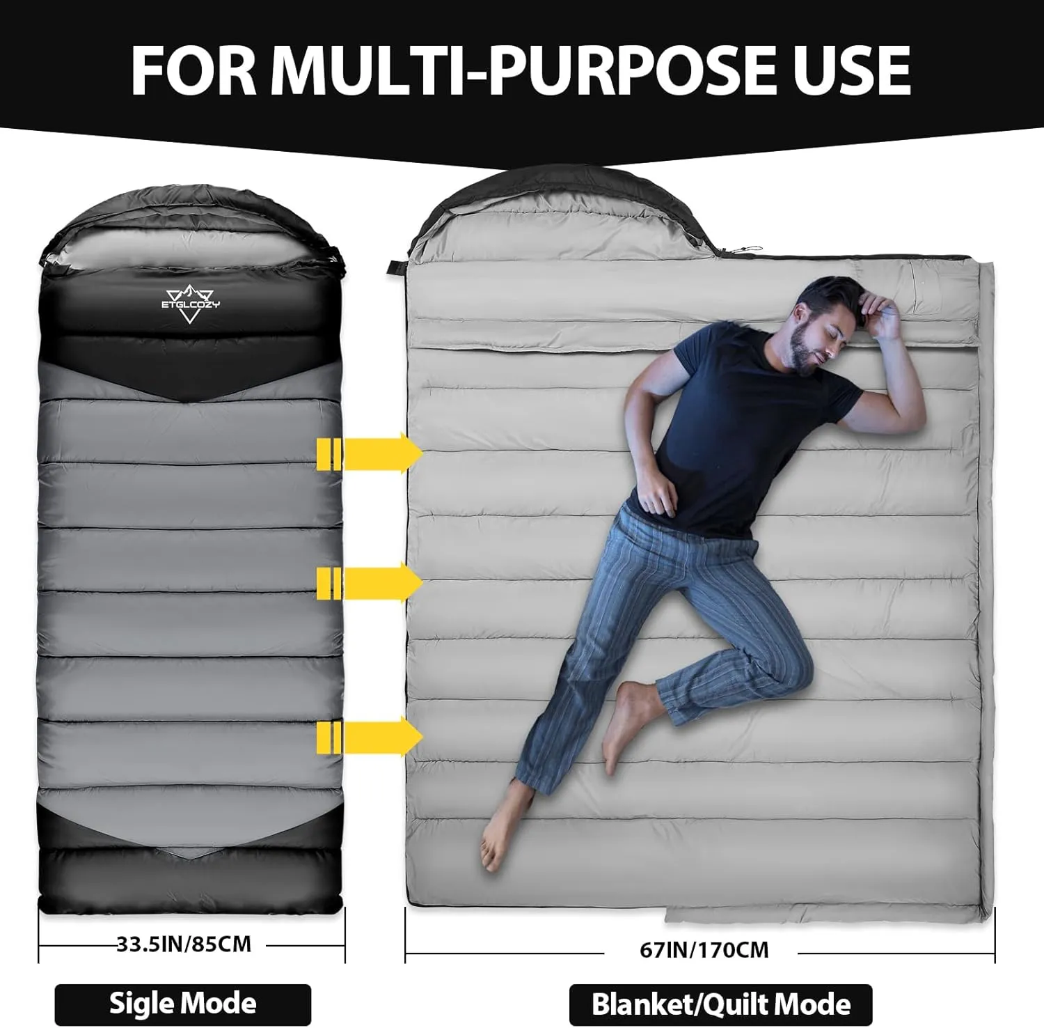 Sleeping Bags for Adults Kids Cold Weather & Warm, Backpacking Camping 0 Degree Winter Sleeping Bag for Girls Boys, Big and Tall, Lightweight Compact 3-4 Season Outdoor Indoor