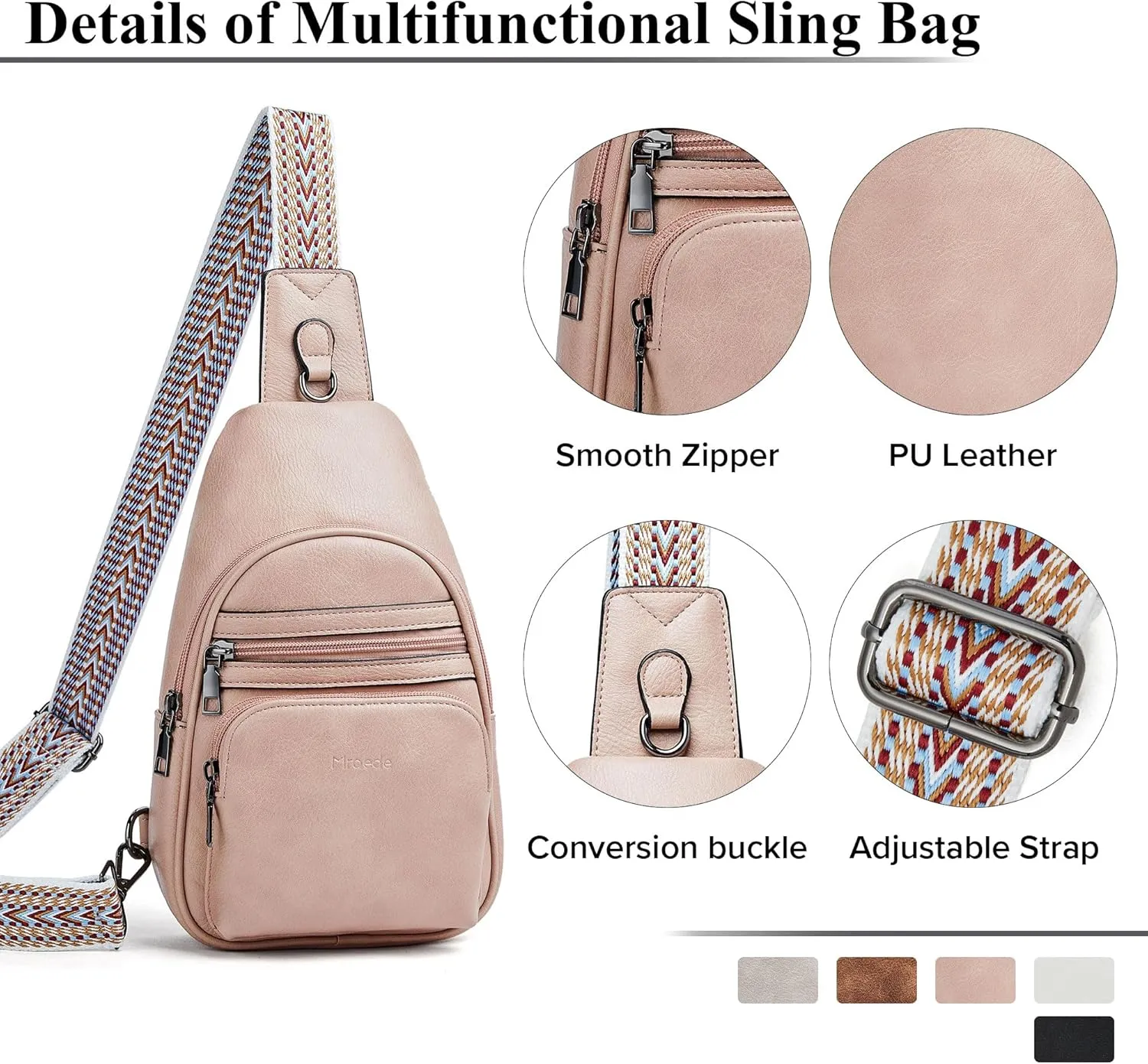 Sling Bag Crossbody Bags for Women Fanny Packs Purse Backpack Casual Daypacks for Travel Work Shopping