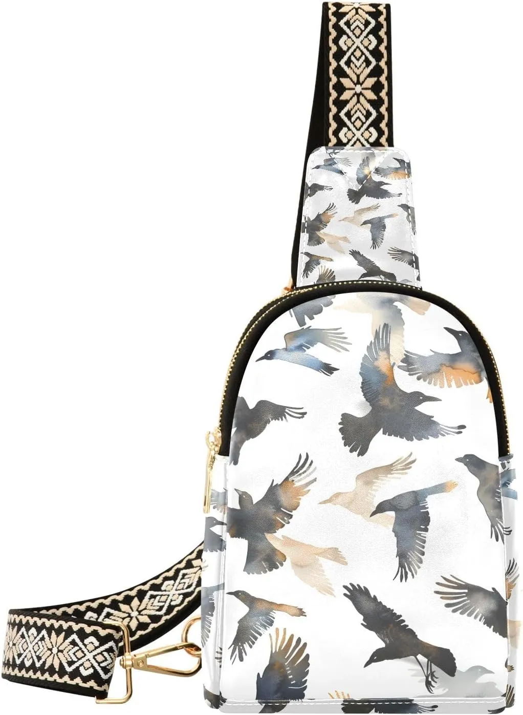 Sling Bag for Women Bird Seagulls Silhouette Crossbody Bag Backpack Purse Small Cross Body Bags Travel Shoulder Bags Multipurpose Chest Bag