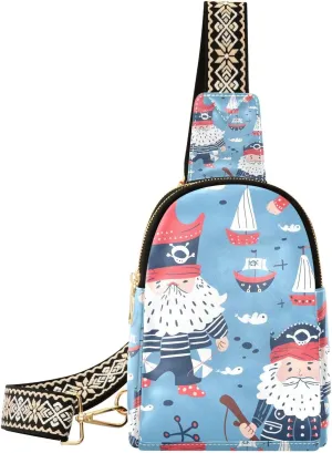 Sling Bag for Women Funny Sailor Pirate Crossbody Bag Backpack Purse Small Cross Body Bags Travel Shoulder Bags Multipurpose Chest Bag