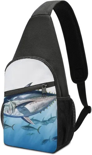 Sling Bags Bluefin Tuna Thunnus Chest Bag for Men Women Shoulder Bag for Travel Sport Chest Pack
