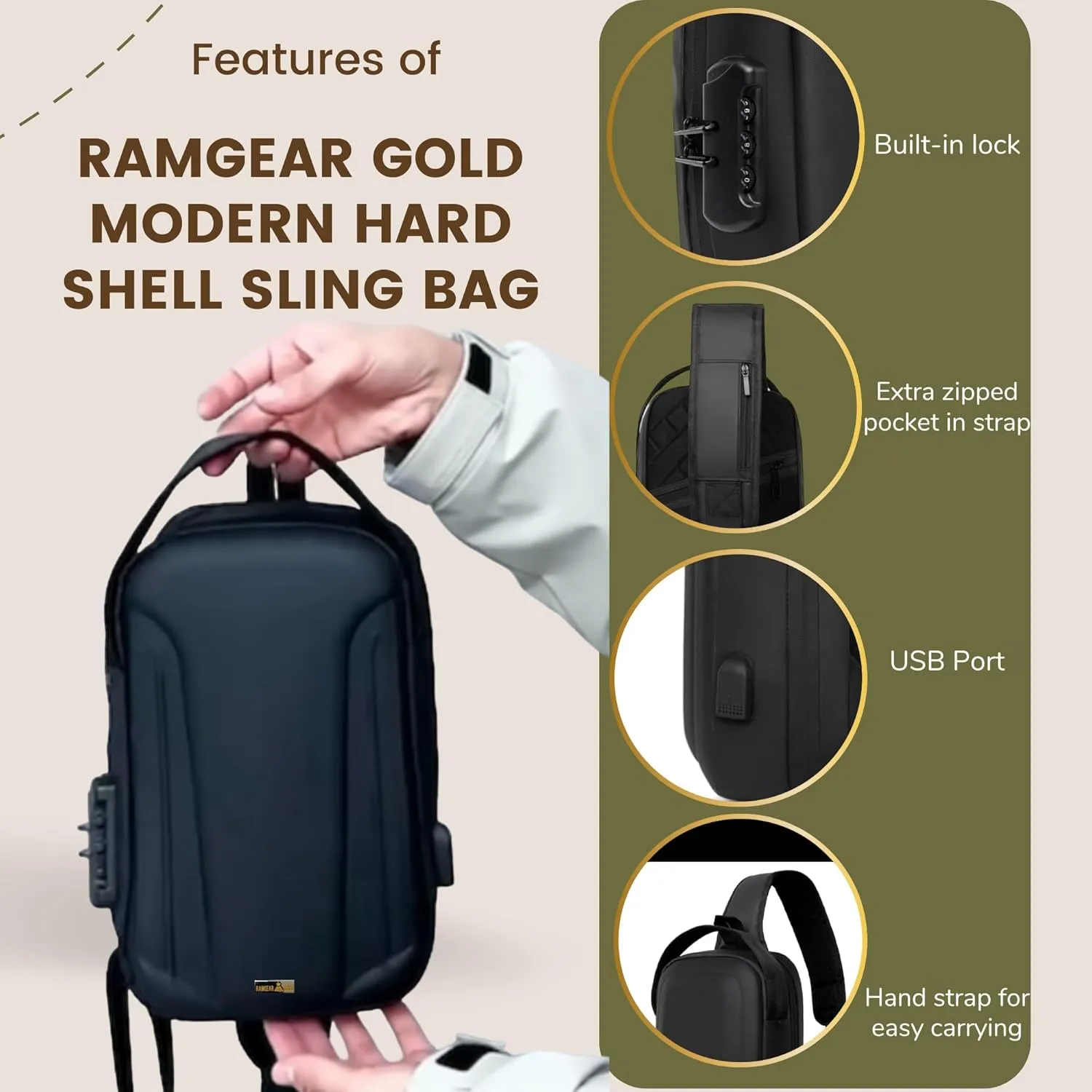 Sling Chest Bag for Men - Crossbody Man Purse