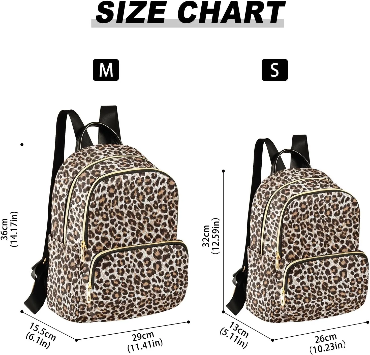 Small Backpack Purse for Women, Leopard Cheetah Print Travel Bag Casual Daypack Shoulder Bag