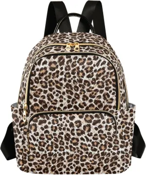 Small Backpack Purse for Women, Leopard Cheetah Print Travel Bag Casual Daypack Shoulder Bag