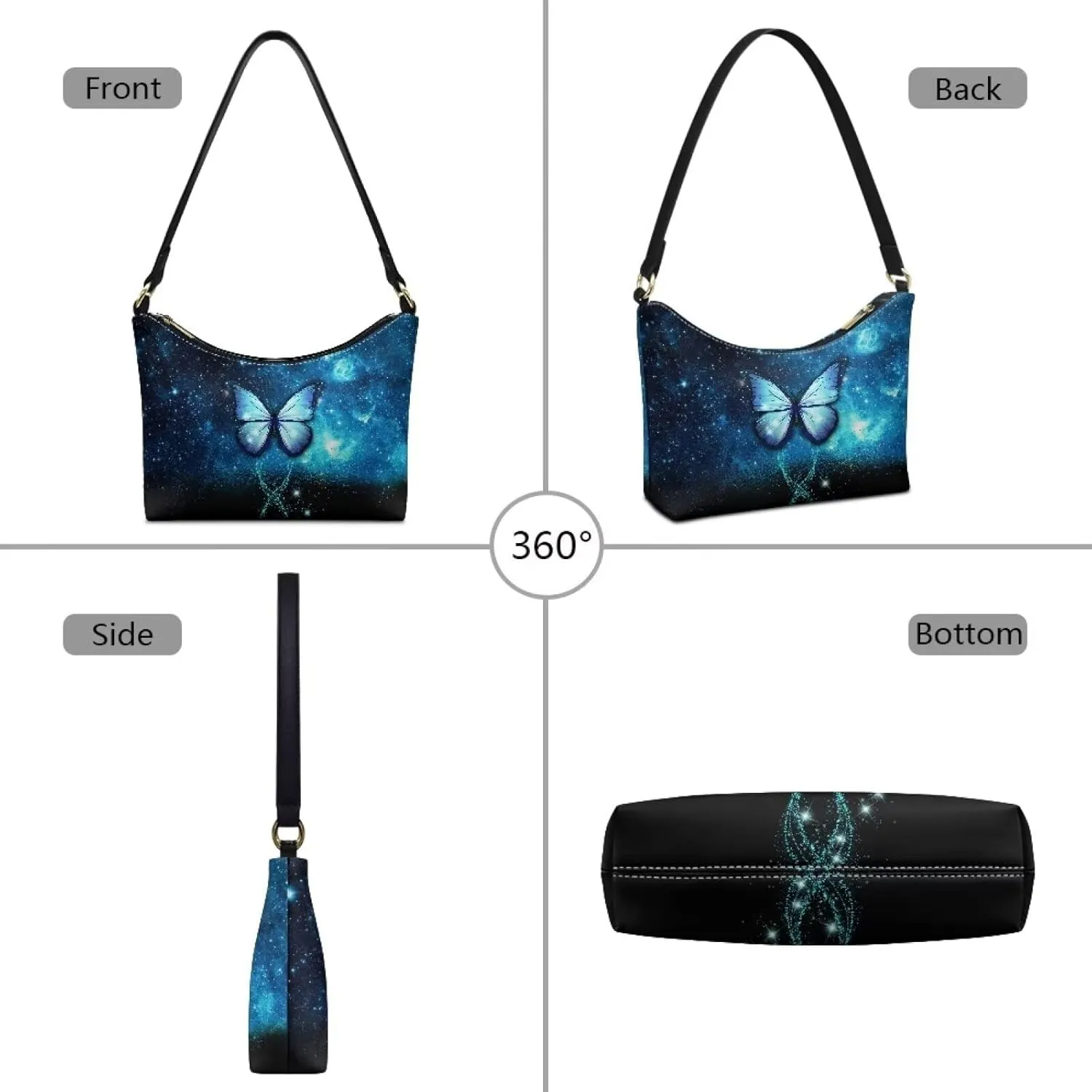 Small Crescent Shoulder Bag Underarm Purse for Women Ladies Lightweight Pu Leather Tote Bag Clutch Handbag Travel