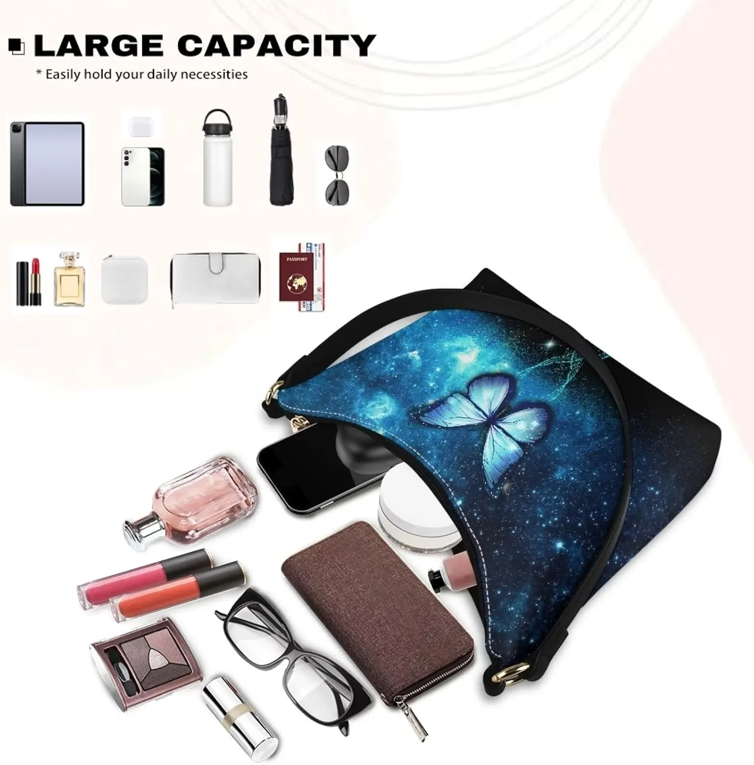 Small Crescent Shoulder Bag Underarm Purse for Women Ladies Lightweight Pu Leather Tote Bag Clutch Handbag Travel