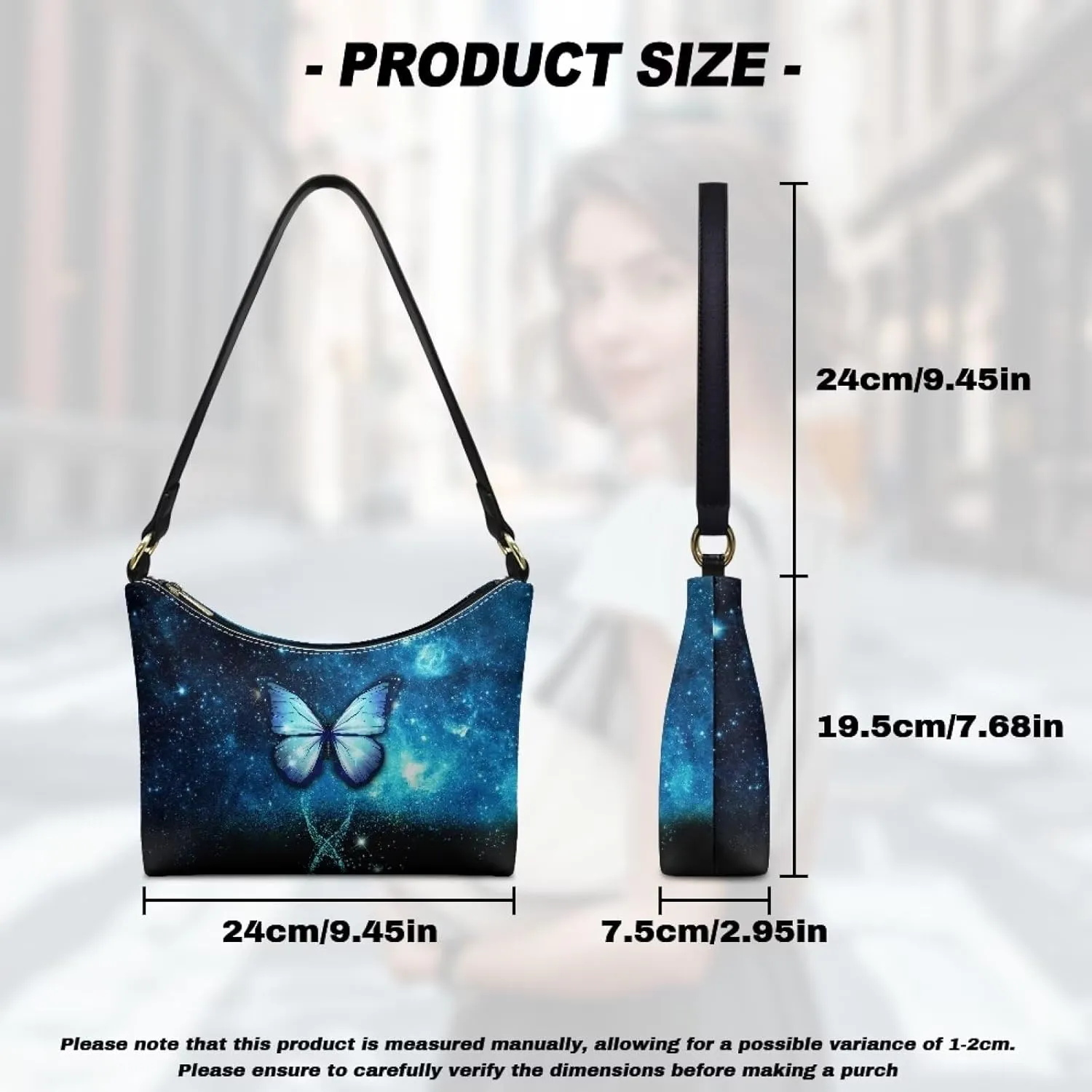Small Crescent Shoulder Bag Underarm Purse for Women Ladies Lightweight Pu Leather Tote Bag Clutch Handbag Travel