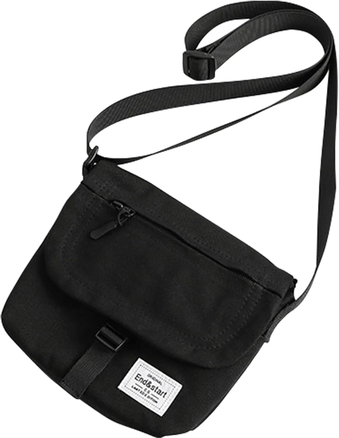 Small Crossbody Bag for Men, Canvas Messenger Bag Shoulder bag, Mens Crossbody Bag Travel Bag Man Purse Mens Bag, Unisex Small Shoulder Bag for Phone Passport (Black)
