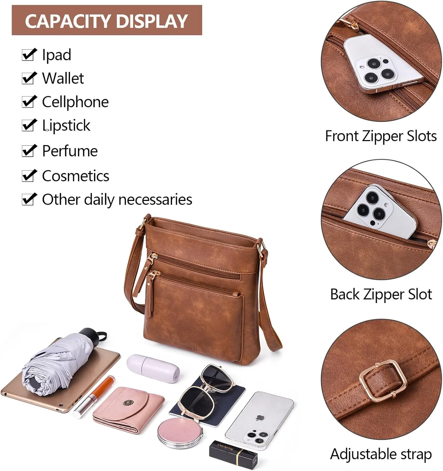 Small Crossbody Bags for women,Soft Leather Cell Phone Purse Lightweight,Little Crossbody Purses Women Trendy with Card slots
