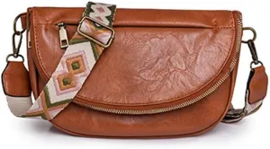 Small Crossbody Sling Bag Unisex Crescent Bag, Nylon Leather Handbags Hobo Bags for Women Shop And Travel