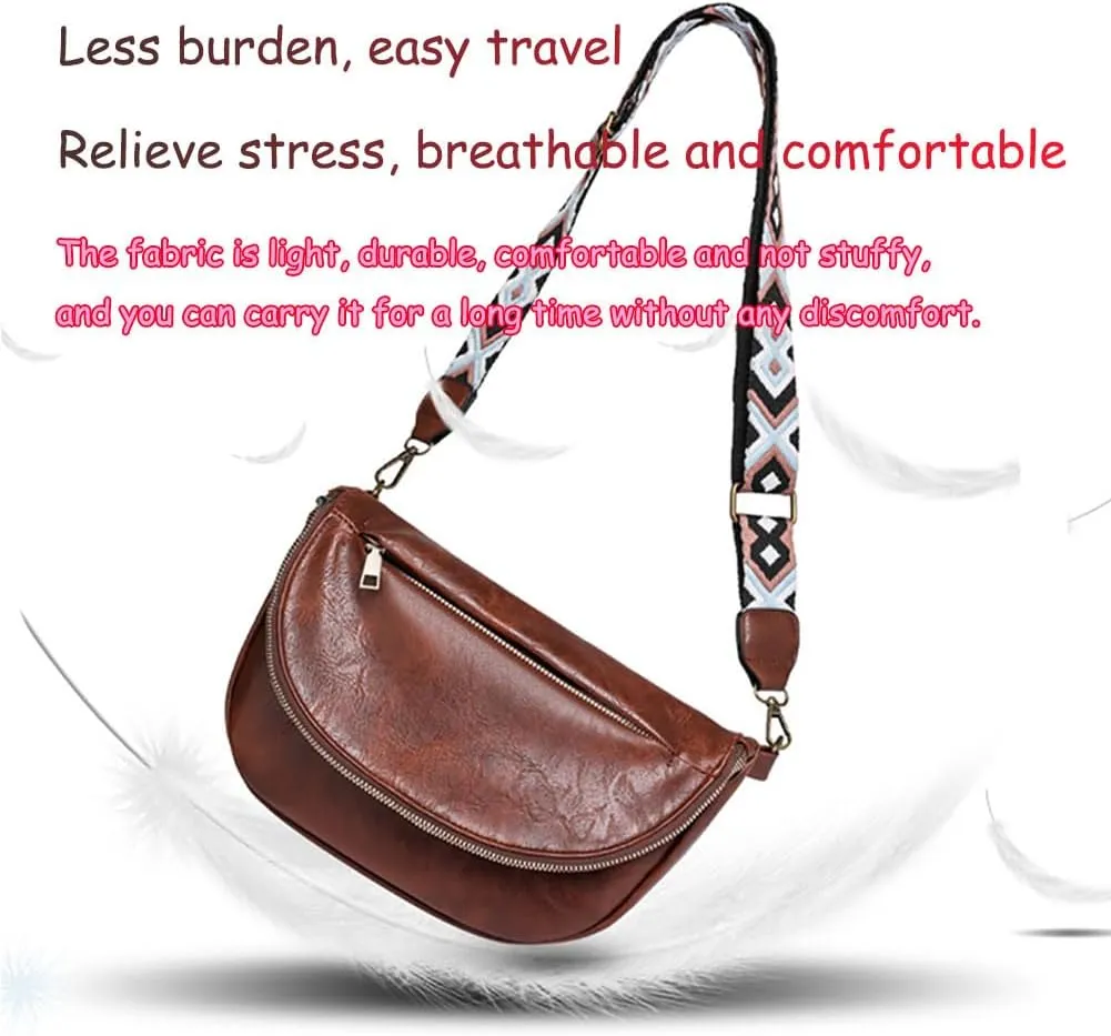Small Crossbody Sling Bag Unisex Crescent Bag, Nylon Leather Handbags Hobo Bags for Women Shop And Travel