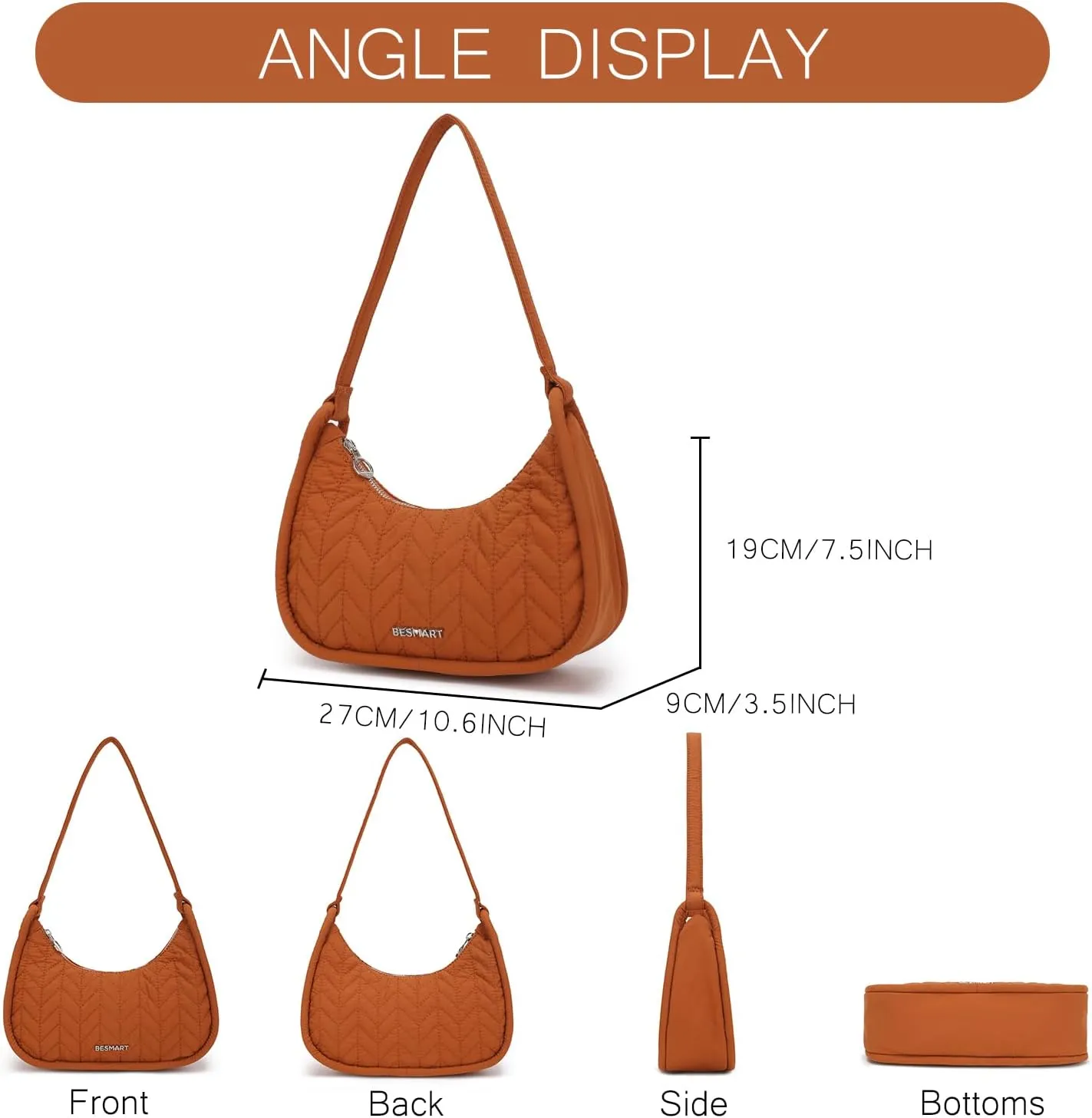 Small Handbag Shoulder Bag for Women/Ladies, Trendy Armpit Bag Quilted Underarm Bag Jacquard Evening Bag