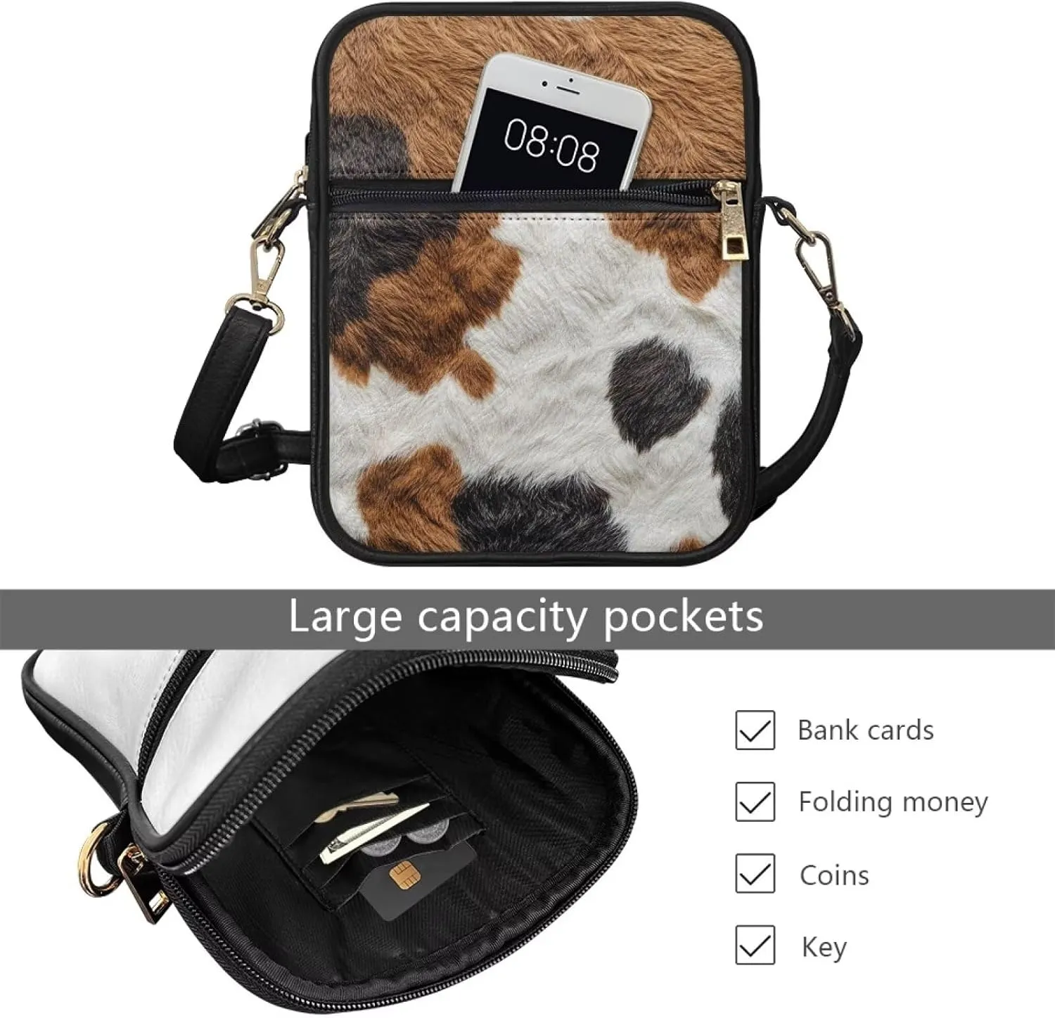 Small Messenger Bag for Women Crossbody with Zipper Closure Fashion Tote Bag for Women Leather