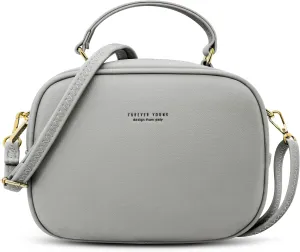 Small Top Handle Satchel Crossbody Bags for Women Cute Purses Vegan Leather Handbags Messenger Waterproof Candy Color Purse
