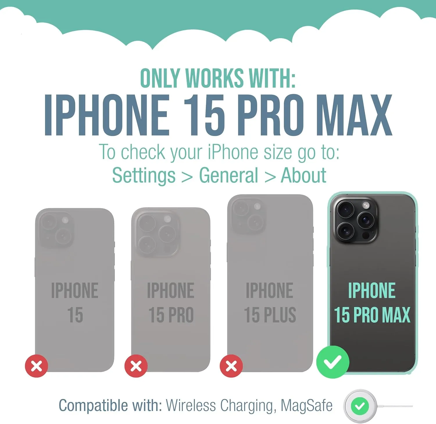 Smartish® iPhone 15 Pro Max Protective Magnetic Case - Gripzilla Compatible with MagSafe [Rugged Heavy Duty Slim Grip Armor Cover] w/Drop Tested Protection for Apple iPhone 15 Pro Max - Graspin' Aspen