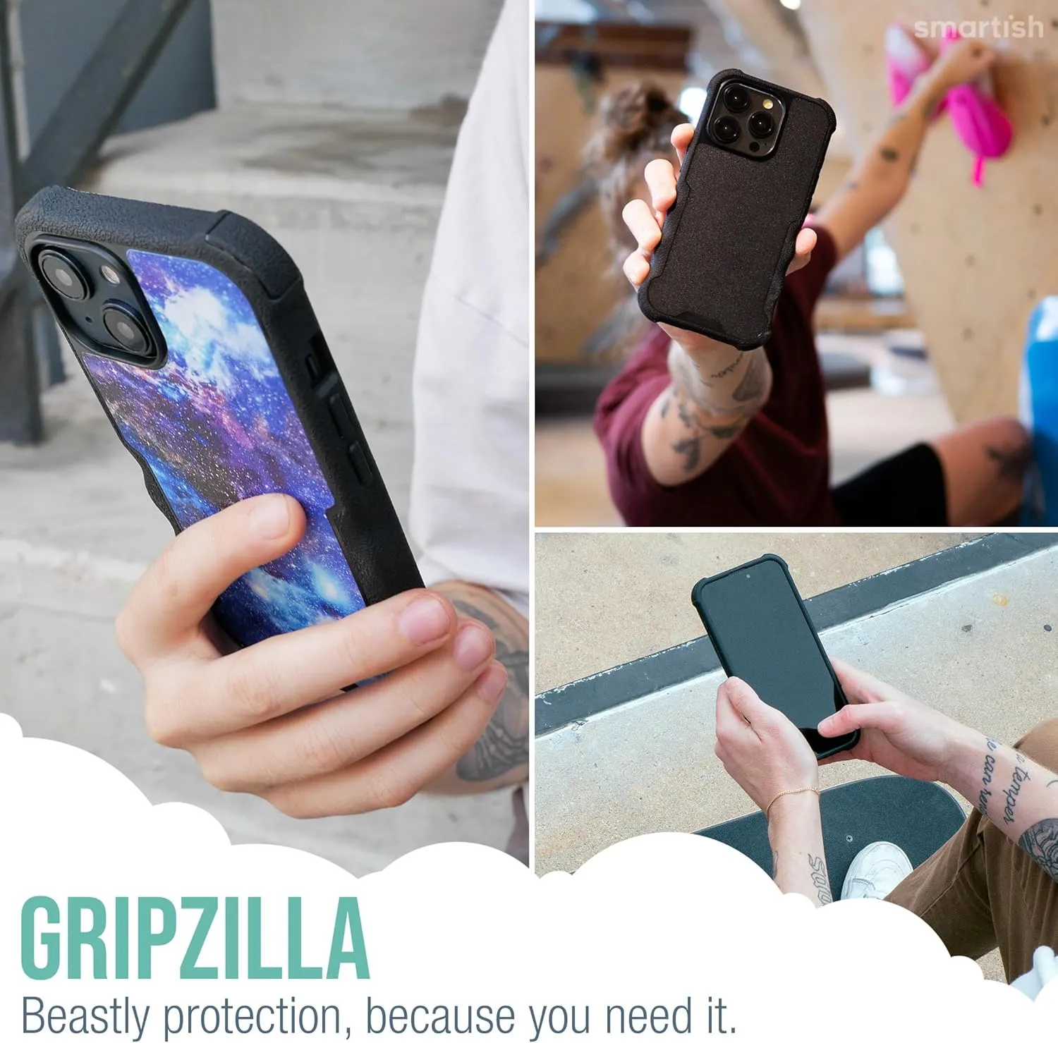Smartish® iPhone 15 Pro Max Protective Magnetic Case - Gripzilla Compatible with MagSafe [Rugged Heavy Duty Slim Grip Armor Cover] w/Drop Tested Protection for Apple iPhone 15 Pro Max - Graspin' Aspen